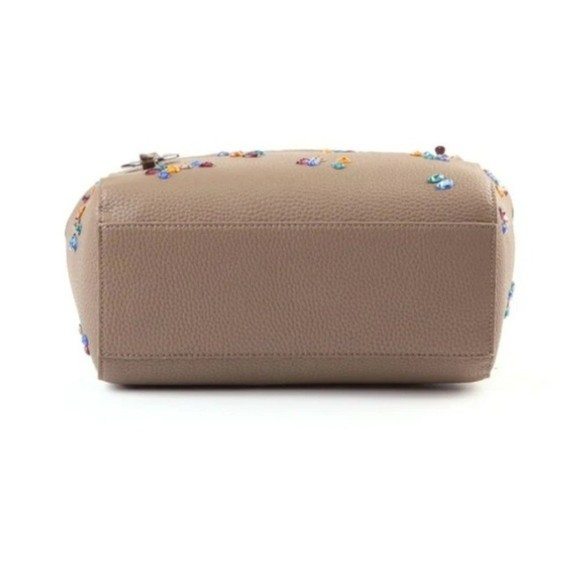 Suzy Levian Pebbled Faux Leather Rhinestone Satchel Handbag NWTs 2 COLOR OPTIONS - Picture 5 of 8